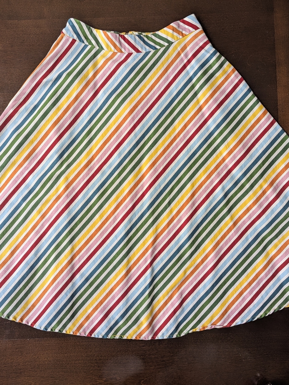 ModCloth x Collectif Rainbow Stripe Midi Skirt | Multicolor A-Line Colorful